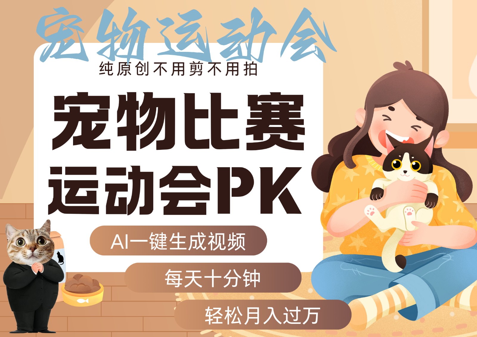 AI萌宠运动员跳水 射击 篮球 足球比赛 每天十分钟 附详细提示词文案库 代替做…-qingclm