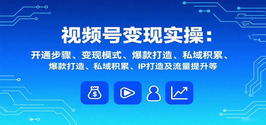 视频号变现实操，含开通步骤、变现模式、爆款打造、私域积累、IP打造及流量提升等-qingclm