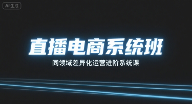直播电商系统班，同领域差异化运营进阶系统课-qingclm