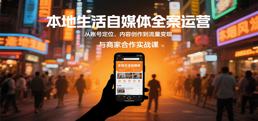 本地生活自媒体全案运营，从账号定位、内容创作到流量变现与商家合作实战课-qingclm