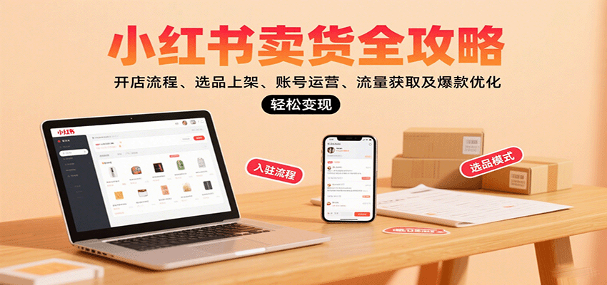 小红书卖货全攻略：开店流程、选品上架、账号运营、流量获取及爆款优化，轻松变现-qingclm