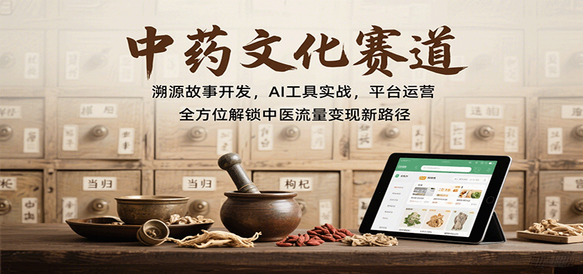 中药文化赛道：溯源故事开发，AI工具实战，平台运营，全方位解锁中医流量变现新路径-qingclm