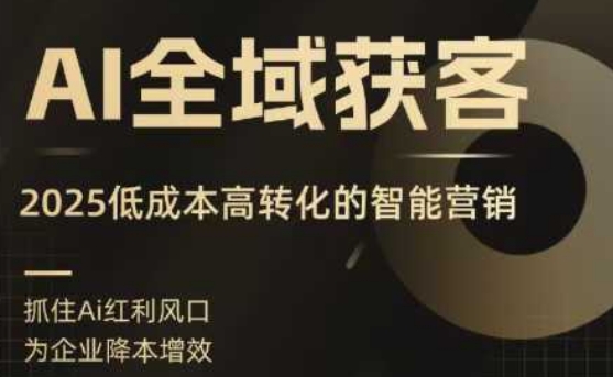 AI全域获客实训营，2025低成本高转化的智能营销，精准找客，高效营销-qingclm