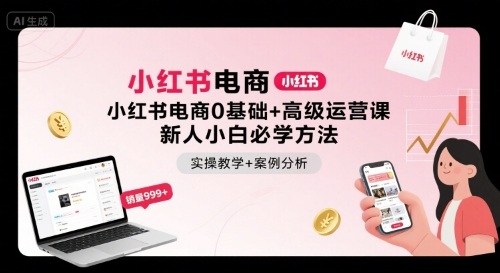 小红书电商0基础+高级运营课，新人小白必学方法，实操教学+案例分析-qingclm