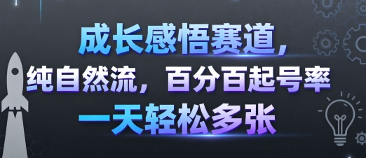 成长感悟赛道，纯自然流，百分百起号率 一天轻松多张-qingclm