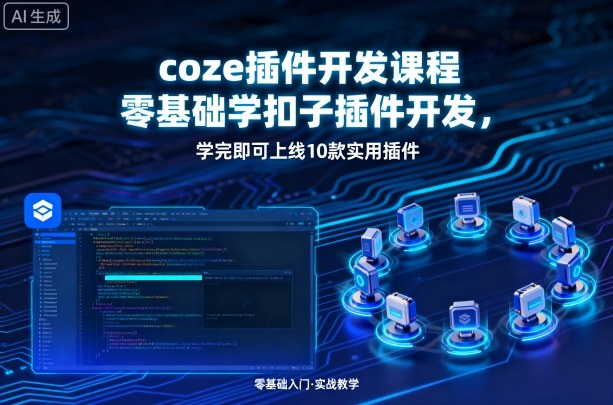 coze插件开发课程，零基础学扣子插件开发，学完即可上线10款实用插件-qingclm