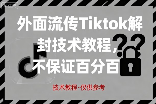 外面流传Tiktok解封技术教程，不保证百分百，具体自测-qingclm
