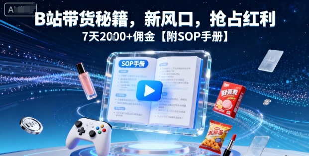 B站带货秘籍，新风口，抢占红利，7天2k+佣金【附SOP手册】-qingclm