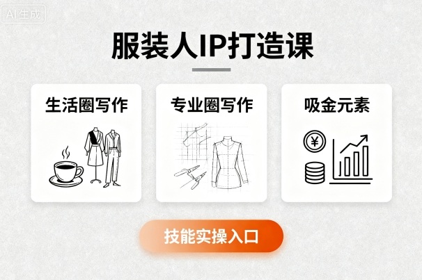 服装人IP打造课，文案创富+生活圈写作+专业圈写作+服装人专属+吸金元素+技能实操-qingclm