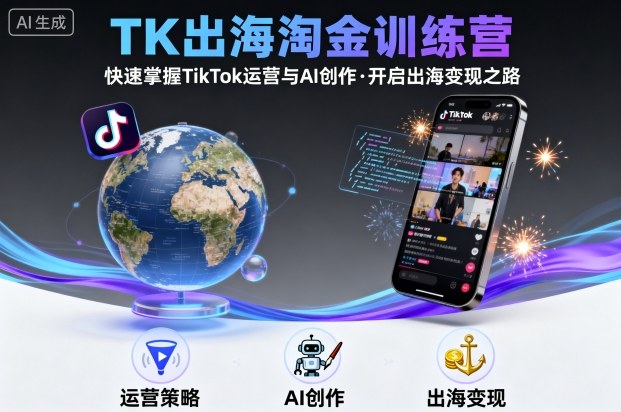 TK出海淘金训练营，助你快速掌握TikTok运营与AI创作，开启出海变现之路-qingclm