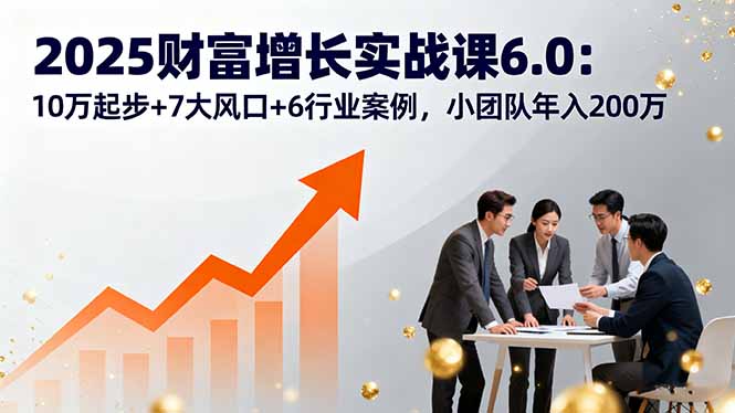 2025财富增长实战课6.0：10万起步+7大风口+6行业案例，小团队年入200万-qingclm