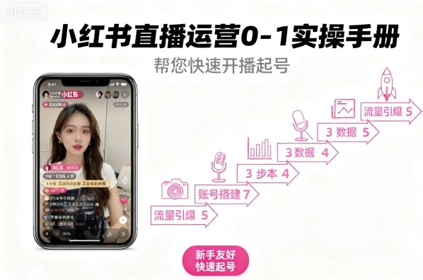 小红书直播运营0-1实操手册，帮您快速开播起号-qingclm