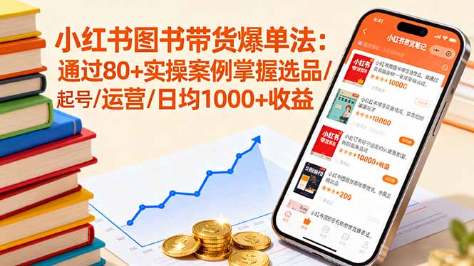 小红书图书带货爆单法：通过80+实操案例掌握选品/起号/运营/日均1000+收益-qingclm