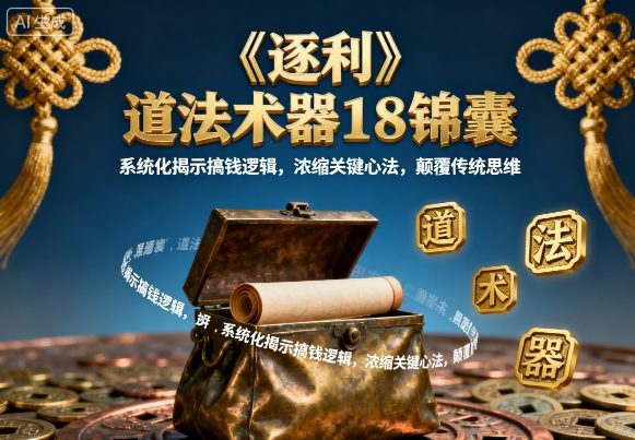 《逐利》道法术器18锦囊，系统化揭示搞钱逻辑，浓缩关键心法，颠覆传统思维-qingclm