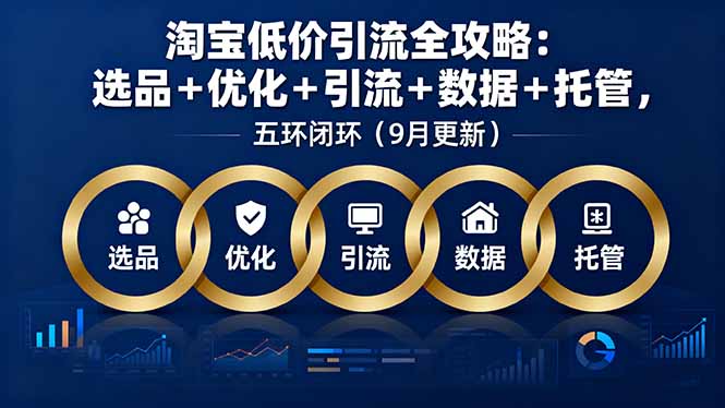 淘宝低价引流全攻略：选品＋优化＋引流＋数据＋托管，五环闭环(9月更新-qingclm