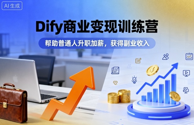 Dify商业变现训练营，帮助普通人升职加薪，获得副业收入-qingclm