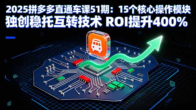 2025拼多多直通车课51期：15个核心操作模块 独创稳托互转技术 ROI提升400%-qingclm