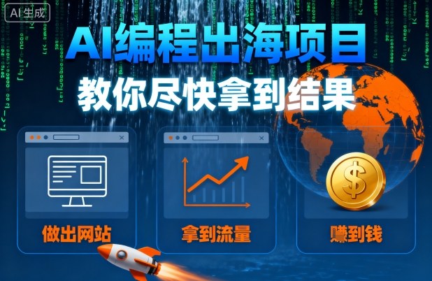 AI编程出海项目，教你尽快拿到结果-做出网站、拿到流量、賺到钱-qingclm