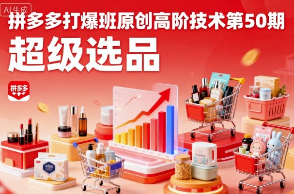 拼多多打爆班原创高阶技术第50期，超级选品-qingclm