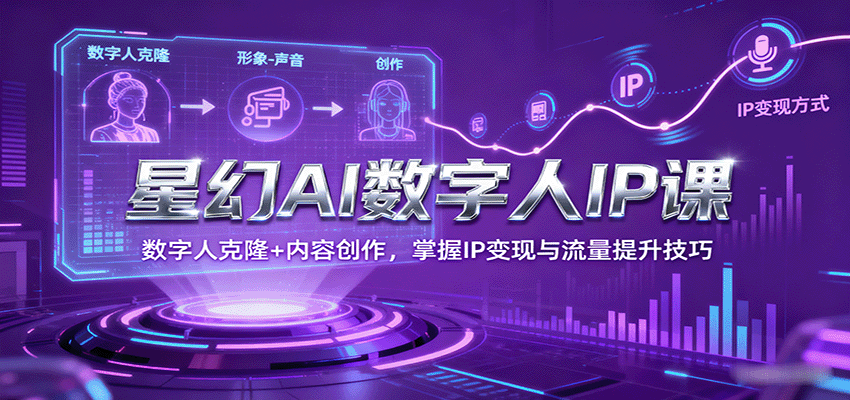 星幻AI数字人IP课，数字人克隆+内容创作，掌握IP变现与流量提升技巧-qingclm