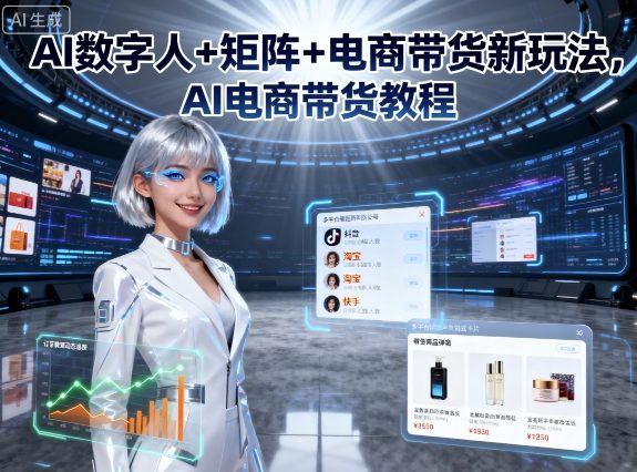 AI数字人+矩阵+电商带货新玩法，AI电商带货教程-qingclm
