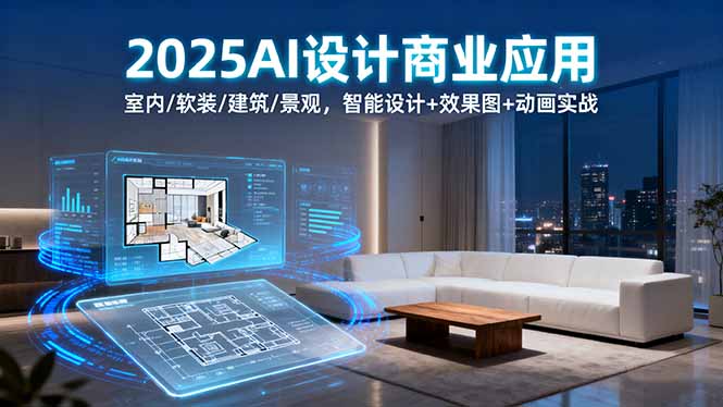 2025AI设计商业应用：室内/软装/建筑/景观，智能设计+效果图+动画实战-qingclm