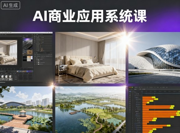 AI商业应用系统课，室内-软装-建筑-景观，智能设计+效果图+动画画实战-qingclm
