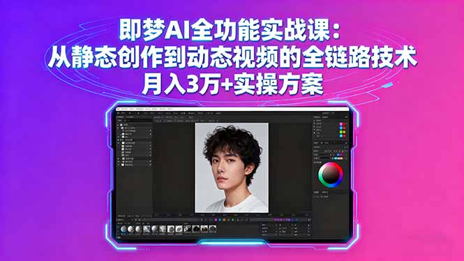 即梦AI全功能实战课：从静态创作到动态视频的全链路技术 月入3万+实操方案-qingclm