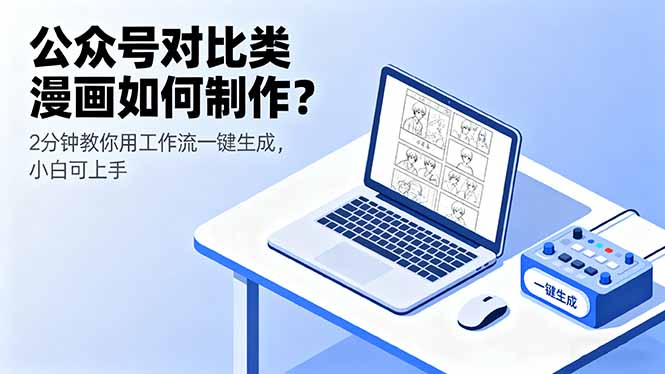 公众号对比类漫画如何制作？2分钟教你用工作流一键生成，小白可上手-qingclm