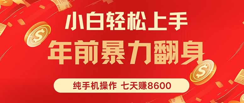 七天狂赚8600，小白纯手机操作，日入1000+-qingclm
